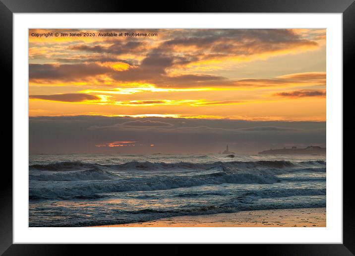 Golden Sky and Silver Sea Framed Mounted Print by Jim Jones