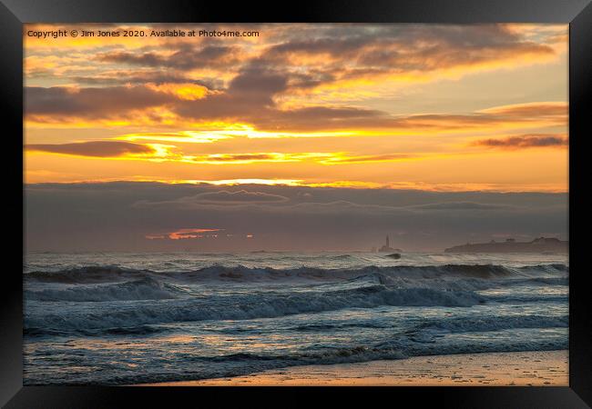 Golden Sky and Silver Sea Framed Print by Jim Jones