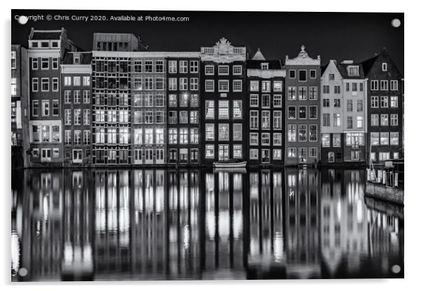 Amsterdam Black and White Damr Acrylic by Chris Curry
