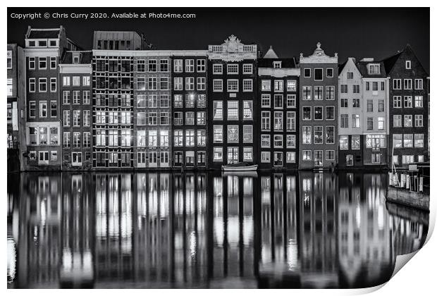 Amsterdam Black and White Damr Print by Chris Curry
