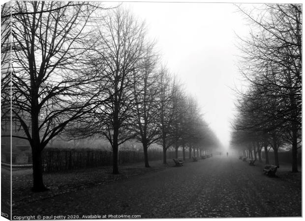 A Winters Morning in Regents Park Canvas Print by paul petty