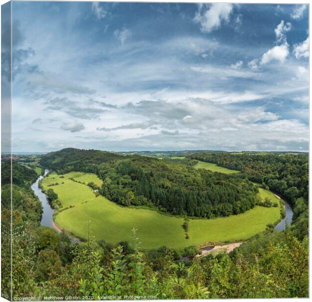 Stunning Summer landscape of view from Symonds Yat over River Wye in English and Welsh countryside Canvas Print by Matthew Gibson