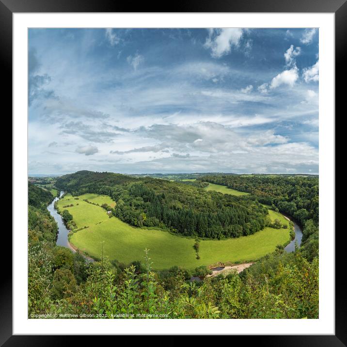 Stunning Summer landscape of view from Symonds Yat over River Wye in English and Welsh countryside Framed Mounted Print by Matthew Gibson