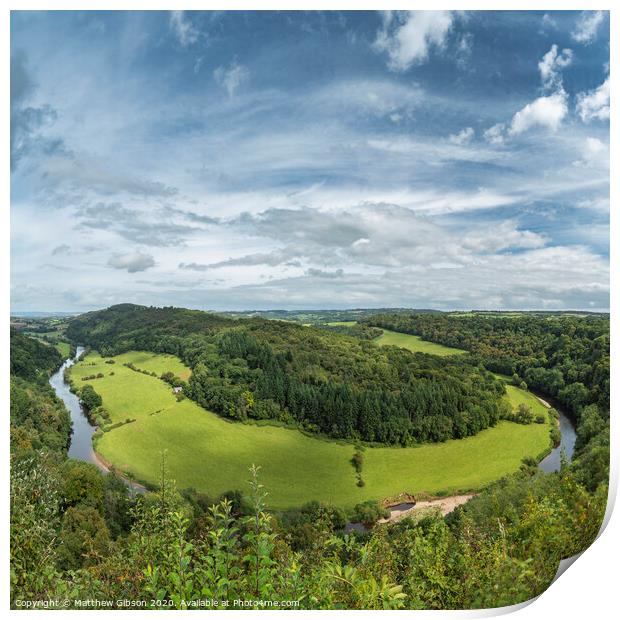 Stunning Summer landscape of view from Symonds Yat over River Wye in English and Welsh countryside Print by Matthew Gibson