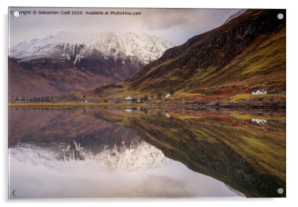 Scotland Loch Reflections, Acrylic by Sebastien Coell