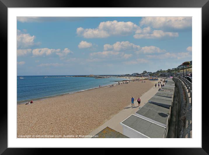 View across Lyme Regis Seafront Framed Mounted Print by Simon Marlow