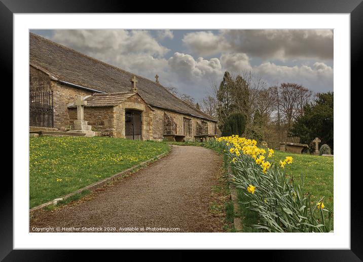 Ghyll Church Barnoldswick with Daffodils Framed Mounted Print by Heather Sheldrick