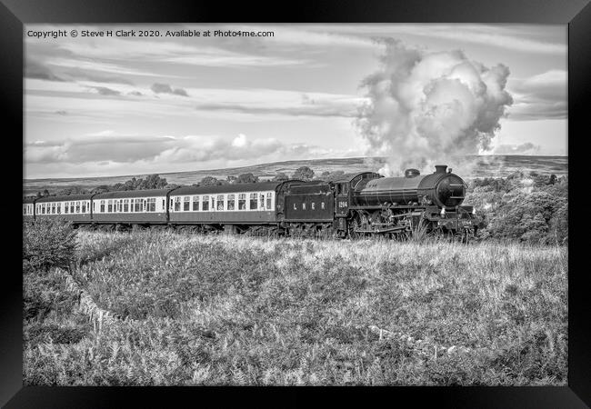 LNER Class B1 - Black and White Framed Print by Steve H Clark