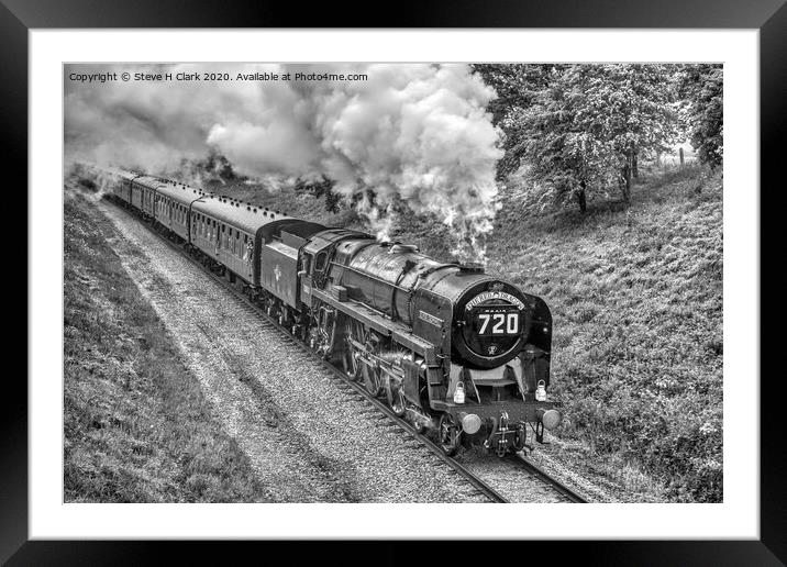 Oliver Cromwell - Black and White Framed Mounted Print by Steve H Clark