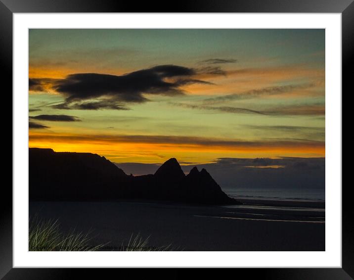 Sunrise over Three Cliffs, Gower Framed Mounted Print by Paddy Art