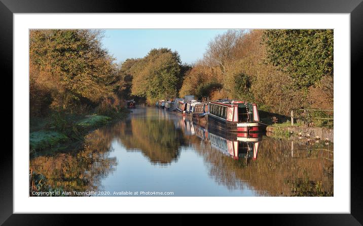 Early morning on the canal Framed Mounted Print by Alan Tunnicliffe