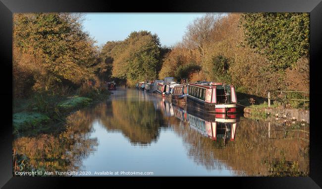 Early morning on the canal Framed Print by Alan Tunnicliffe