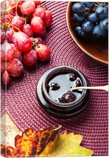 Jar of grape jam. Canvas Print by Mykola Lunov Mykola