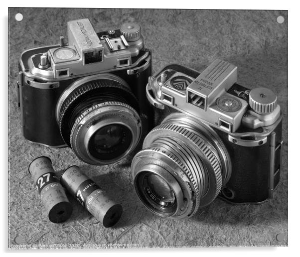 Vintage Kodak Medalist Cameras Acrylic by Bernard Rose Photography