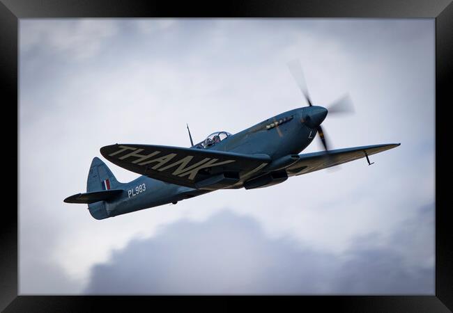 The NHS Spitfire Framed Print by J Biggadike