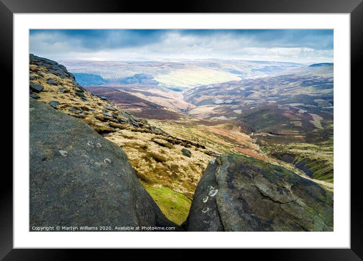 Peak District Moorland View Framed Mounted Print by Martyn Williams