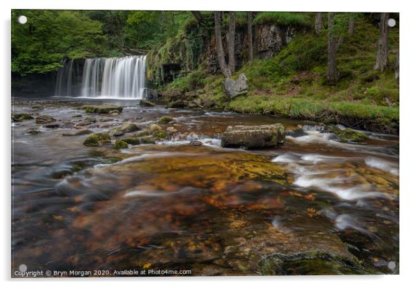 Sgwd Ddwli isaf, the lower gushing falls Acrylic by Bryn Morgan