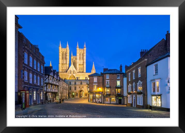 Lincoln Cathedral at Twilight Framed Mounted Print by Chris Warren