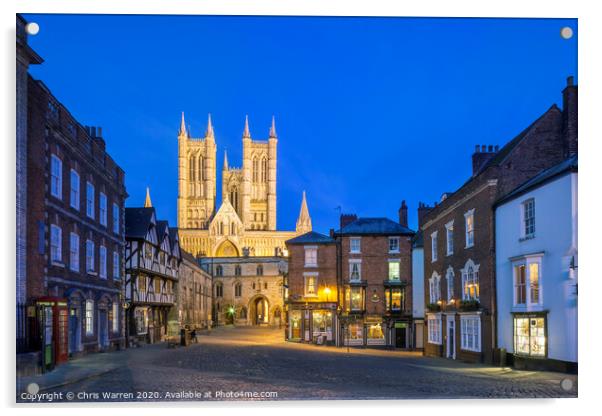 Lincoln Cathedral at Twilight Acrylic by Chris Warren