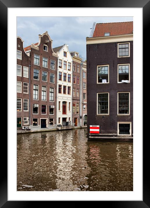 Canal Houses In Amsterdam Framed Mounted Print by Artur Bogacki