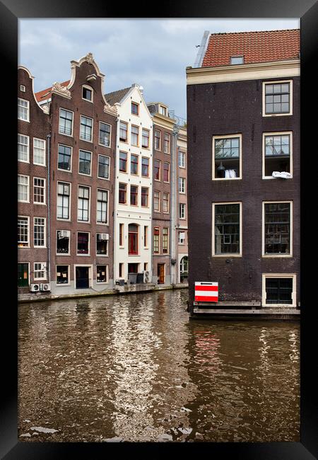 Canal Houses In Amsterdam Framed Print by Artur Bogacki