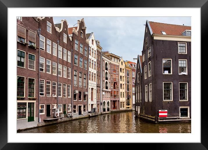 Amsterdam Canal Houses Framed Mounted Print by Artur Bogacki
