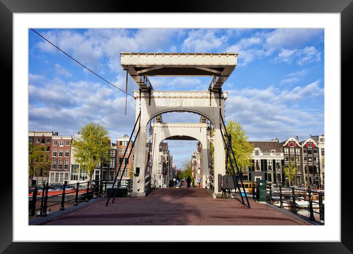 Skinny Bridge in Amsterdam Framed Mounted Print by Artur Bogacki