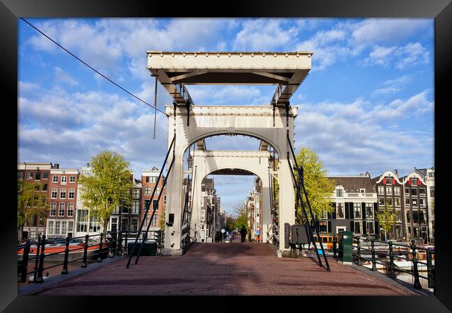 Skinny Bridge in Amsterdam Framed Print by Artur Bogacki