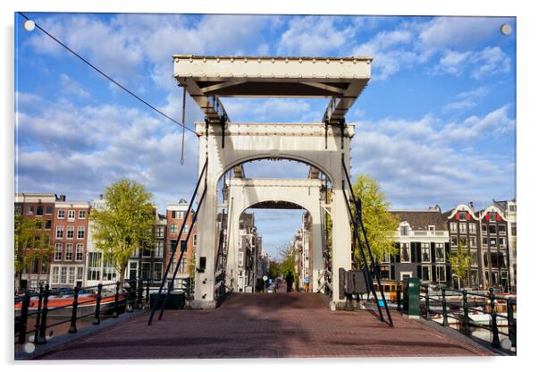 Skinny Bridge in Amsterdam Acrylic by Artur Bogacki