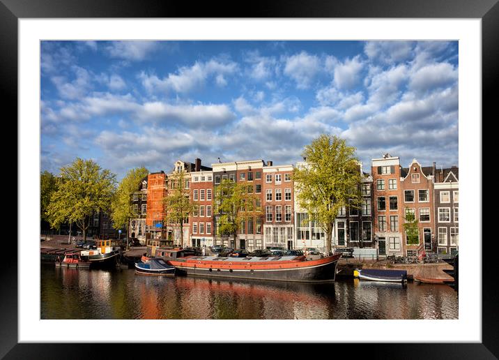 City of Amsterdam in Netherlands Framed Mounted Print by Artur Bogacki