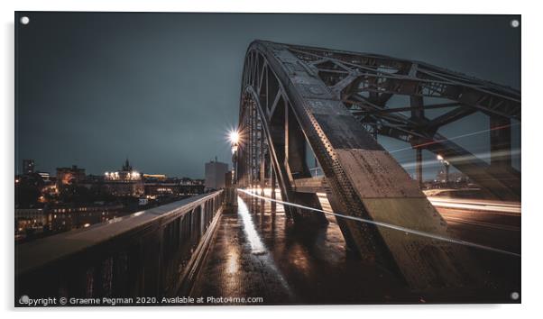 Going Home, Tyne Bridge Newcastle Acrylic by Graeme Pegman