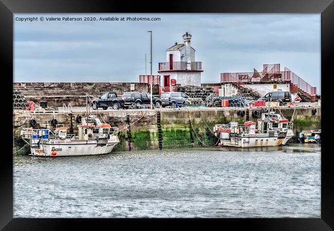 Across Arbroath Harbour Framed Print by Valerie Paterson