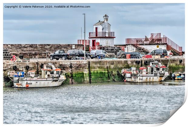 Across Arbroath Harbour Print by Valerie Paterson