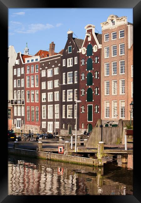Amsterdam Houses at Sunset Framed Print by Artur Bogacki