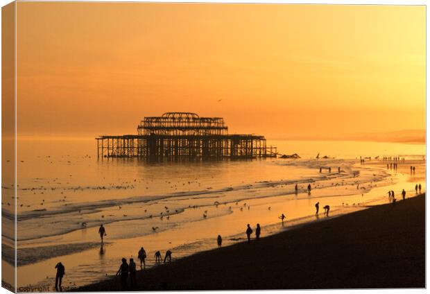  The West Pier, Brighton, Sussex, UK. Canvas Print by Peter Bolton