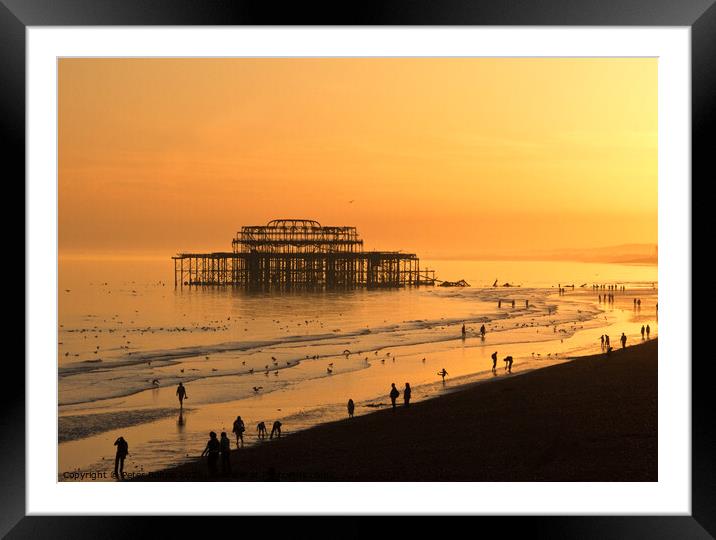  The West Pier, Brighton, Sussex, UK. Framed Mounted Print by Peter Bolton