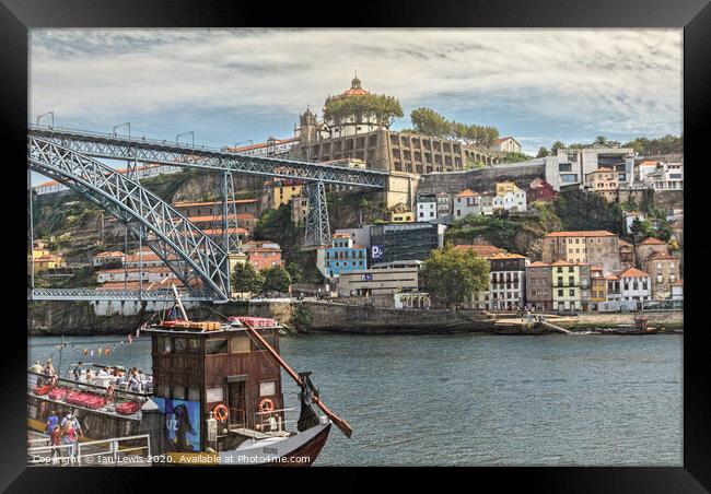 Across The Douro In Porto Framed Print by Ian Lewis