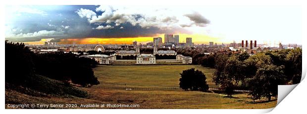 Panorama of Dark Clouds Looming Over London Print by Terry Senior