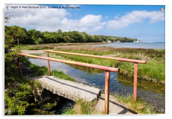 Anglesey Coastal Footpath at Red Wharf Bay Acrylic by Pearl Bucknall