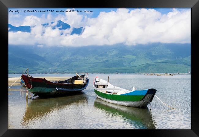 Boats on Lap An Lagoon Vietnam Framed Print by Pearl Bucknall