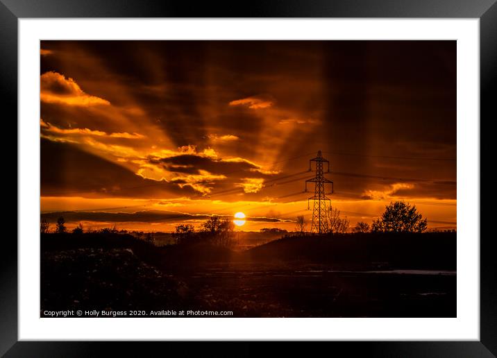 Sunset over Yorkshire  Framed Mounted Print by Holly Burgess