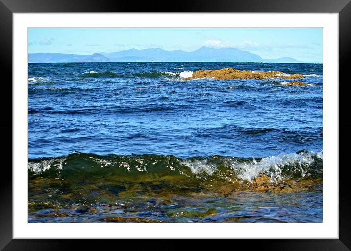 Wave breaking on beach at Dunure Framed Mounted Print by Allan Durward Photography