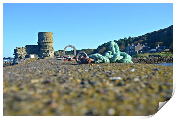 Harbour scene at Dunure, Ayrshire. Print by Allan Durward Photography