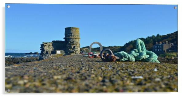 Dunure harbour Ayrshire, Scotland Acrylic by Allan Durward Photography