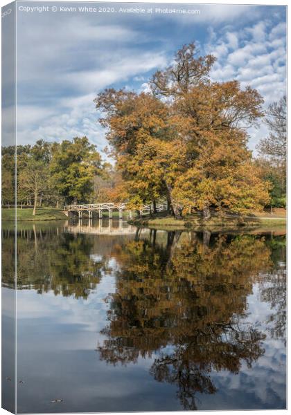 Autumn colours at Painshill  Canvas Print by Kevin White