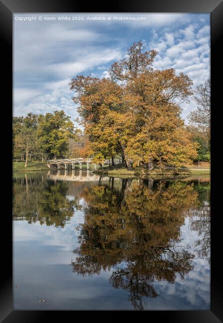 Autumn colours at Painshill  Framed Print by Kevin White