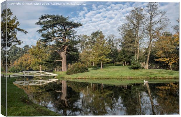Painshill Park lake Canvas Print by Kevin White