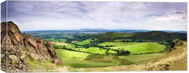 Caer Caradoc Panoramic Canvas Print by Jim Key