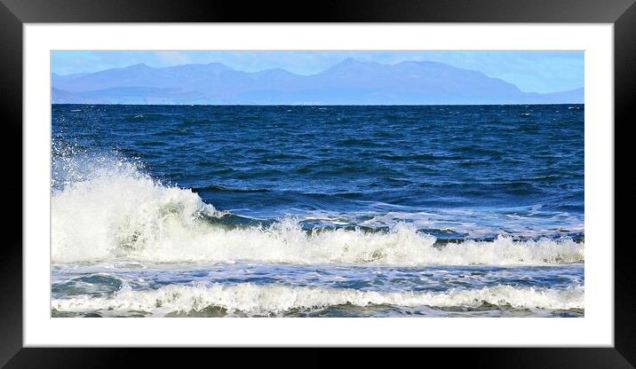 Arran beyond Firth of Clyde waves Framed Mounted Print by Allan Durward Photography