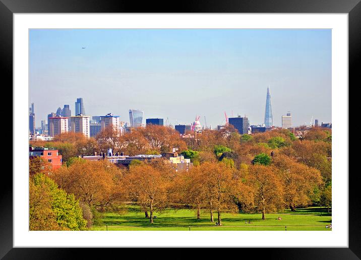 London Skyline Cityscape Primrose Hill Framed Mounted Print by Andy Evans Photos